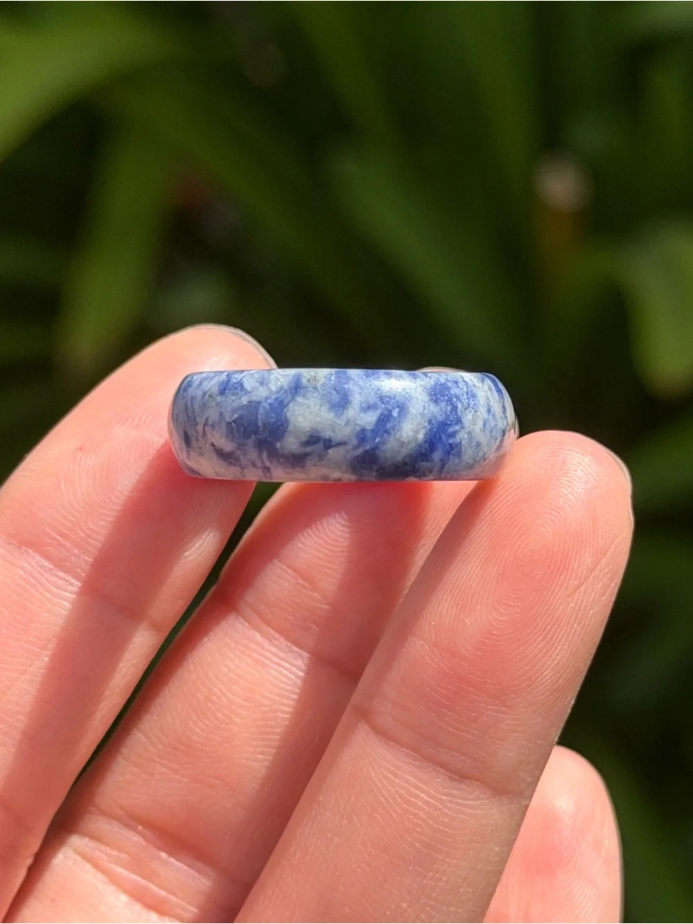 Size 7.5 Blue Marbled Sodalite Band Ring 2327